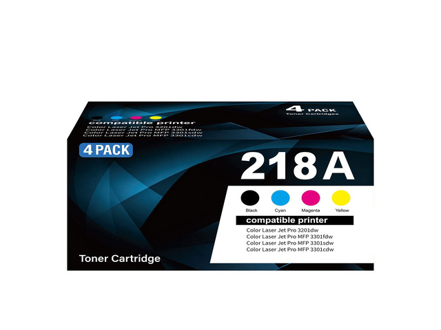 218A Toner Cartridges 4 Pack with Chip Replacement for HP 218A W2180A 218X W2180X for Color LaserJet Pro MFP 3301fdw 3301 3201dw 3301sdw 3301cdw...