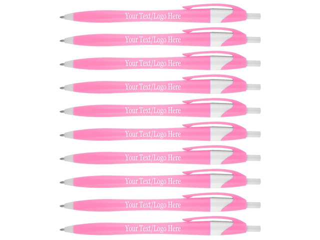 Personalized Pens With your Custom Logo or Text-1000 Pack Bulk-for Businesses, Parties, and Events, Custom Printed Slim Ballpoint Click Pens, Pink...