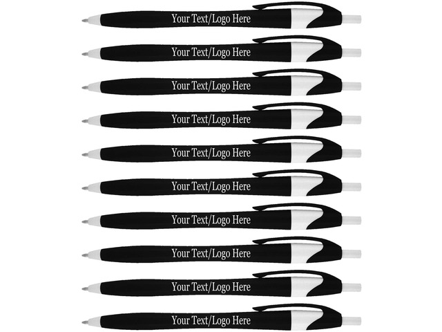 Personalized Pens With your Custom Logo or Text-1000 Pack Bulk-for Businesses, Parties, and Events, Custom Printed Slim Ballpoint Click Pens, Black...
