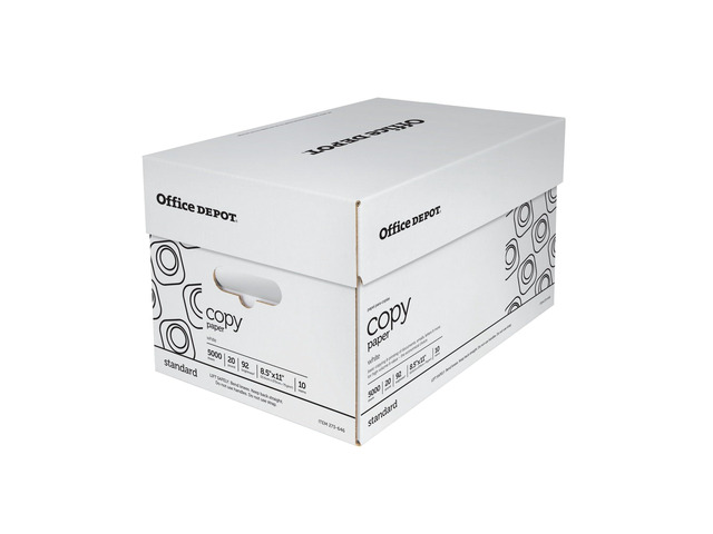 White Copy Paper, 8 1/2in. x 11in., 20 Lb, 500 Sheets Per Ream, Case Of 10 Reams, 40402786