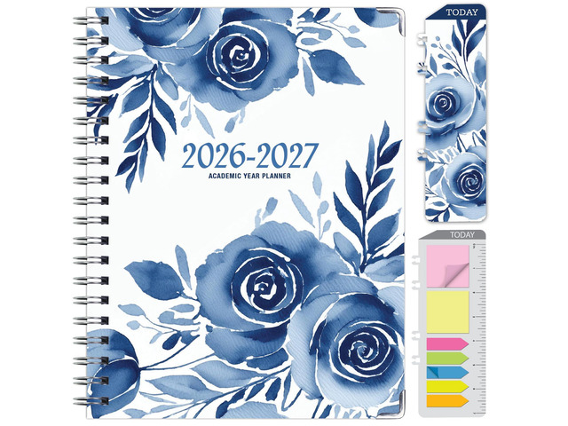 HARDCOVER Academic Year 2026-2027 Planner: 14 Months (May 2026 Through June 2027) 8.5'x 11' Daily Weekly Monthly Planner Yearly Agenda. Bookmark,...