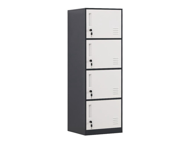 4 Door Metal Vertical Storage Locker for Kids Bedroom, Children Room, School, Office, Home,Stackable Steel Storage Cabinet for Sports...