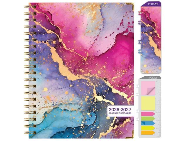 HARDCOVER Academic Year 2026-2027 Planner: 14 Months (May 2026 - June 2027) 8.5'x11' Daily Weekly Monthly Planner Yearly Agenda, Bookmark, Pocket...