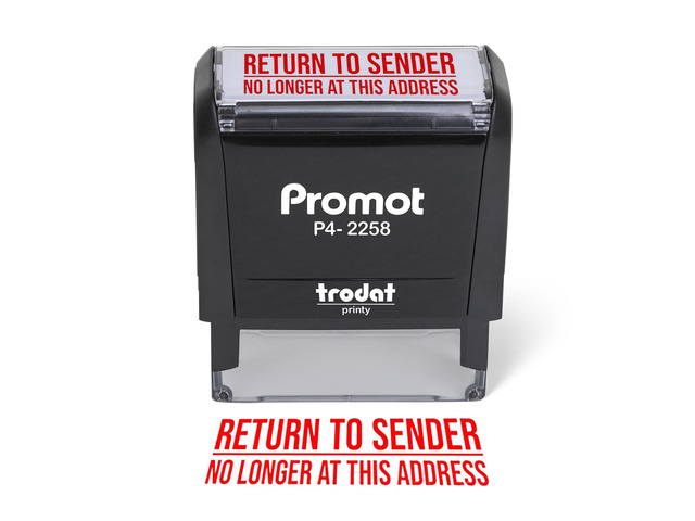 Return to Sender No Longer at This Address Self-Inking Stamp - Red Ink Envelope Stamper for Office Supplies & Business Use - Rubber Stamps for Mail...
