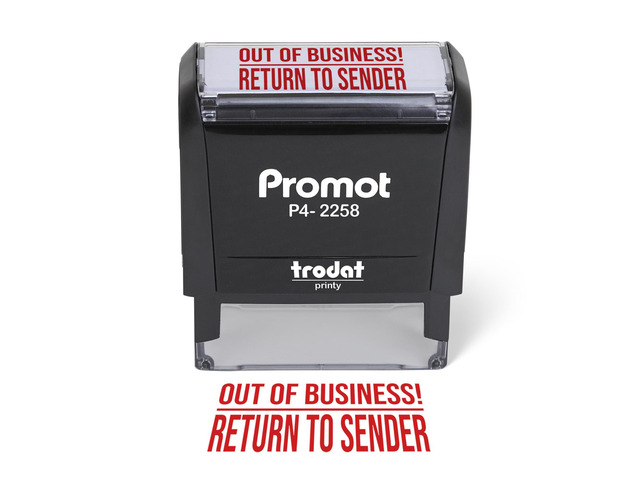 Out of Business Return to Sender Self-Inking Stamp - Red Ink Envelope Stamper for Office Supplies & Business Use - Rubber Stamps for Home Mail...