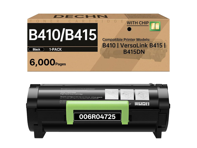 B410 B415 Black Toner Cartridge Compatible with Xerox B410 VersaLink B415 B415DN Printer/006R04725 Toner with Chip