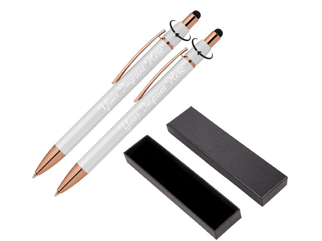 Personalized Fidget Pen for Adults - 2 Pack Stress Relief Custom Pens with Gift Box - ADHD Anxiety - Metal black ink with Rubber Grip - Focus for...