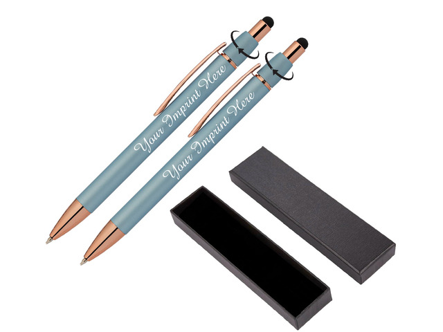 Personalized Fidget Pen for Adults - 2 Pack Stress Relief Custom Pens with Gift Box - ADHD Anxiety - Metal with Rubber Grip - Focus for Office,...
