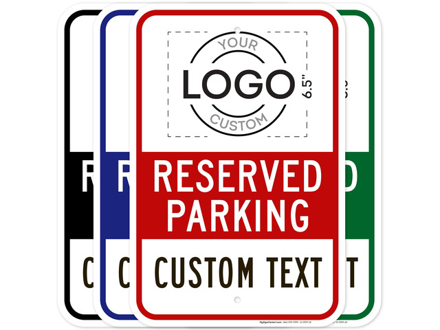 Custom No Parking Sign, Custom Reserved Parking Signs for Business, 12x18 Inches, Rust Free.063 Aluminum, Fade Resistant, Made in USA by (Post Holes)