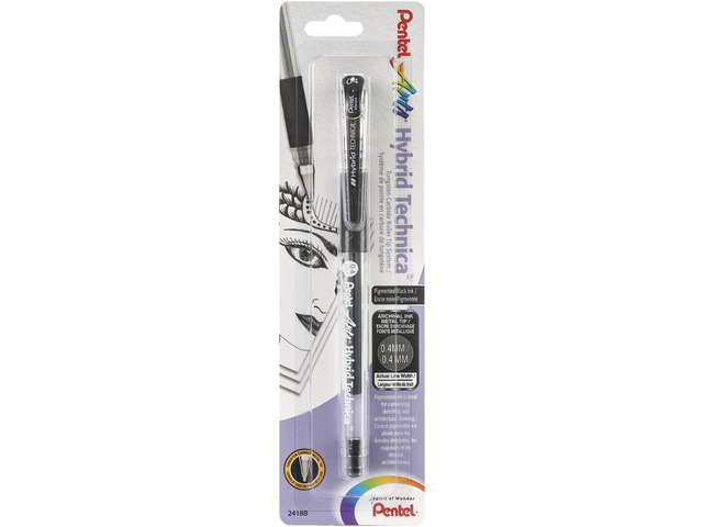 Arts Hybrid Technica 0.4 mm Pen, Ultra Fine Point, Black Ink, 1 Pack (KN104BPA)