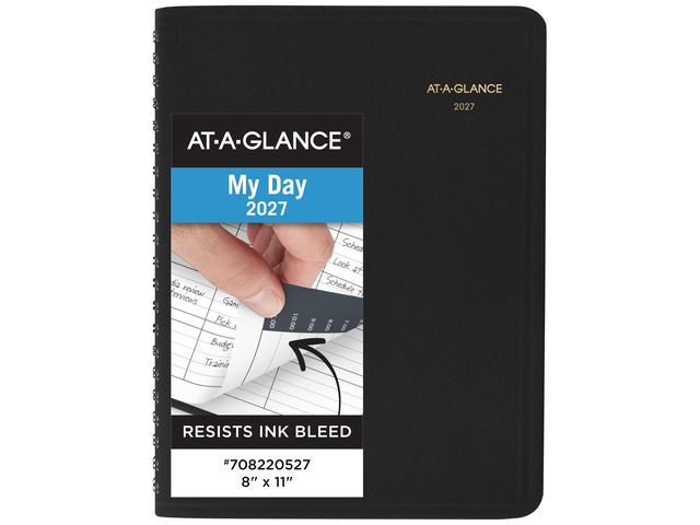 2027 Appointment Book Planner, Daily Group Planner, 8' x 11', Four Person, Quarter-Hour, Black (708220527)