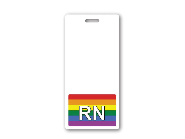 5 Pack - RN Badge Buddy - Heavy Duty Vertical Badge Buddies for Nurses - Spill & Tear Proof Cards - 2 Sided USA Printed Quick Role Identifier ID...