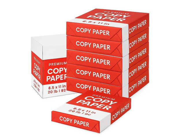 6 Reams Copy Paper (3,000 Sheets) 8.5 x 11', 20 lb, Bright White Recyclable Packaging, Sustainably Sourced Multipurpose Printer & Copier Paper...
