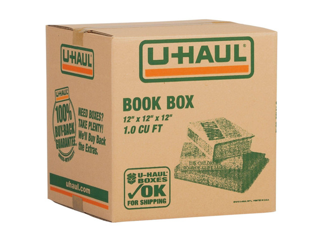 U-Haul 11-Piece Book Moving & Shipping Box Kit with Handles Includes 10 Book Boxes (12 x 12 x 12 L x W x H) and 1 Roll of Packing Tape