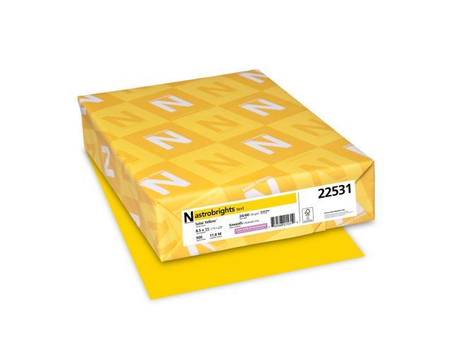 Wausau Paper 22531 Astrobrights Color Paper, 8.5 x 11, 24 lb / 89 GSM, Solar Yellow, 500 Sheets