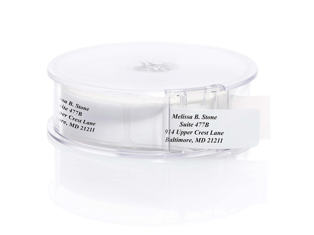 White Personalized Return Address Labels with Elegant Dispenser - Roll of 500 Custom Stickers