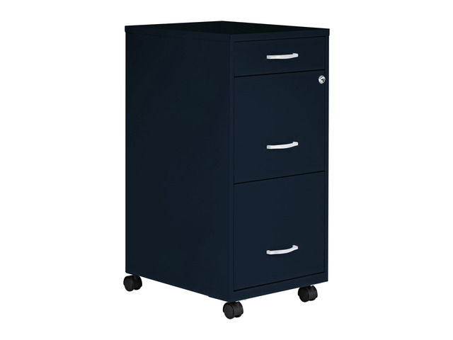 Mobile 3 Drawer Locking Filing Cabinet Pre-Assembled Steel Construction Space-Saving Design is Perfect for Home and Small Office Letter-Size...
