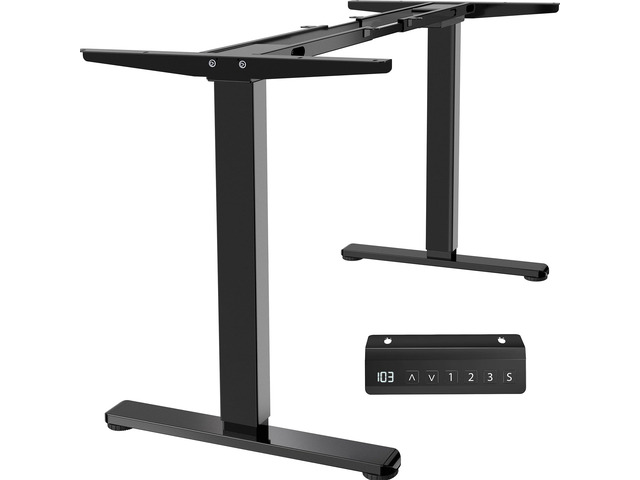 Heavy Duty Dual Motor Electric Sit Stand Desk Frame, 220 lbs Capacity up to 77' x 43' Tops, Memory Controller Height Adjustable Frame Only, Black,...