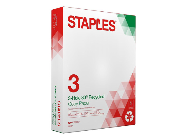 30% Recycled Copy Paper, 8.5x11 Inch, 20 lb., 92 Bright, 500/Rm Eco-friendly multipurpose paper for everyday office, school & home printing