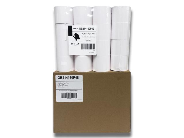 2 1/4 in x 150 ft Bond Paper Rolls, 2.25' x 150' Adding Machine Tape, 1-Ply Receipt Paper Rolls for El-1750 1801 P23, BPA Free, 48 Rolls