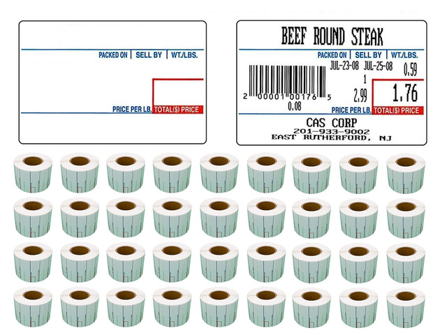 Labels LST-8010 Thermal 36 Rolls - 25,200 Labels 58 x 40mm Printer Printing Scale Compatible with CAS LP-1000 CL-5000 CL-5500 CL-7200, Easy Weigh...