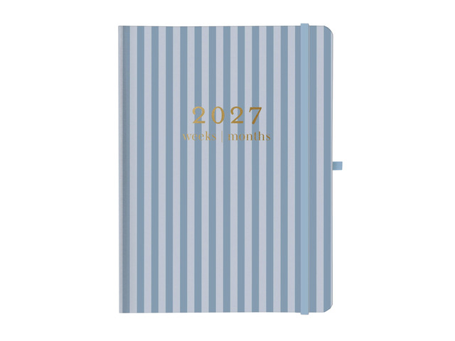 Stripes 18 Month Planner July 2026 Dec. 2027 Hardbound Planner with Monthly Tabs Holidays & Reminder Stickers 6 x 8