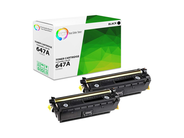 647A Compatible Black Toner Cartridge for HP CE260A 2PK For HP Color LaserJet CP4520, CP4025, CP4525 Printers, Black, Page Yield: 8,500 Each