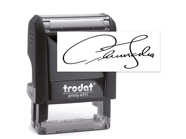 Trodat 4911 Signature Stamp - Custom Text Stamp - Choose from Many Fonts & Colors!