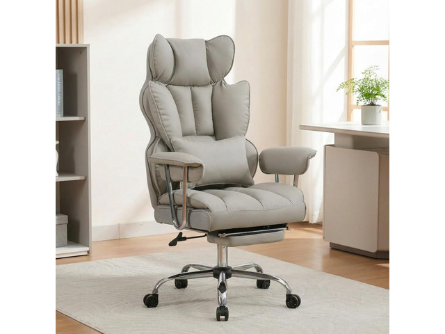 Big and Tall Office Chair 400lbs - Heavy Duty Executive Desk Chair with Footrest, High Back PU Leather Ergonomic Computer Chair with Extra Wide...