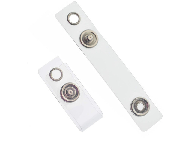 Bulk 100 Pack - Clear Vinyl Plastic ID Badge Holder Strap with Snap & Eyelet Hole (Bulk Pack) Easily Attach to Lanyards & Key Rings - Badge Strap...