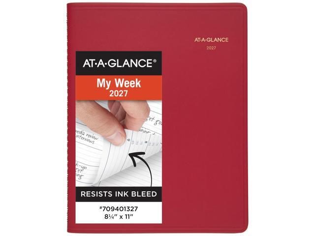 2027 Appointment Book Planner, Weekly, 8.25' x 11', Red (709401327)