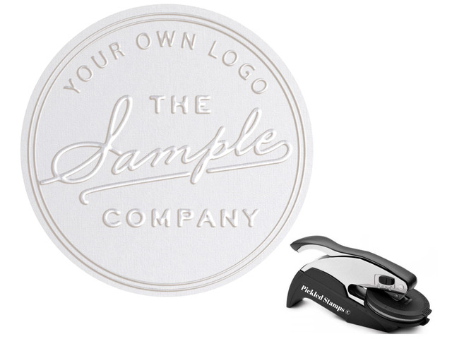 Custom Logo Embosser Seal Stamp Your Own Design Personalized Rectangle or Round 2X 1 or 1 x 5/8' or 2 inch (1.65' Round)