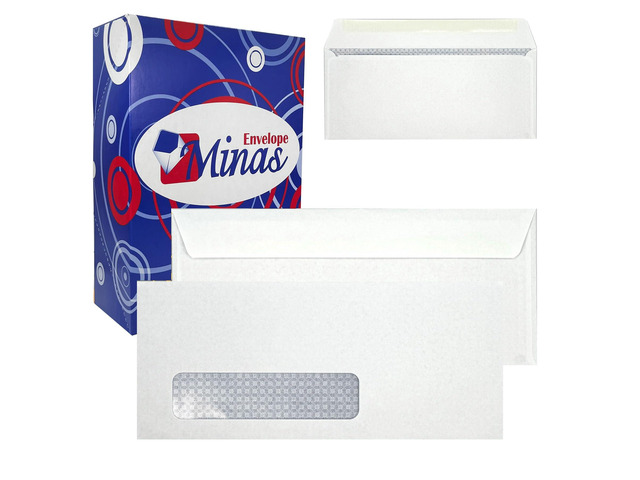 1000 - No. 9 Business Envelopes, Left Window, 3 7/8 x 8 7/8 Inches, 24lb White Paper with Blue Tint, Security Gum Flap, 500 Count, Made in USA,...