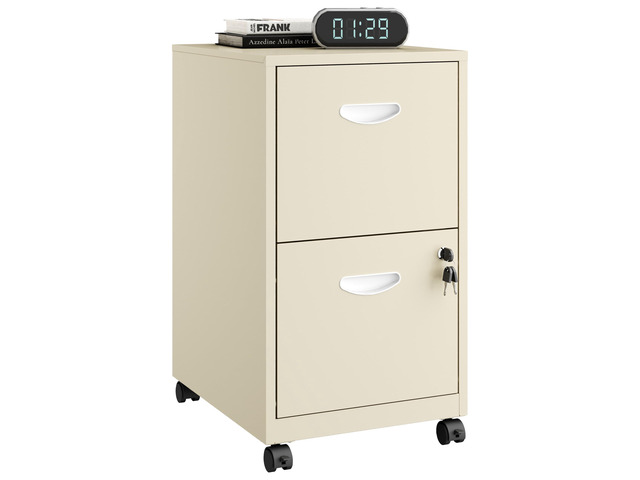 2 Drawer Rolling File Cabinet with Lock for Home Office Metal Mobile Filing Cabinet on Wheels, Small Under Desk Storage, Fits Hanging Letter...