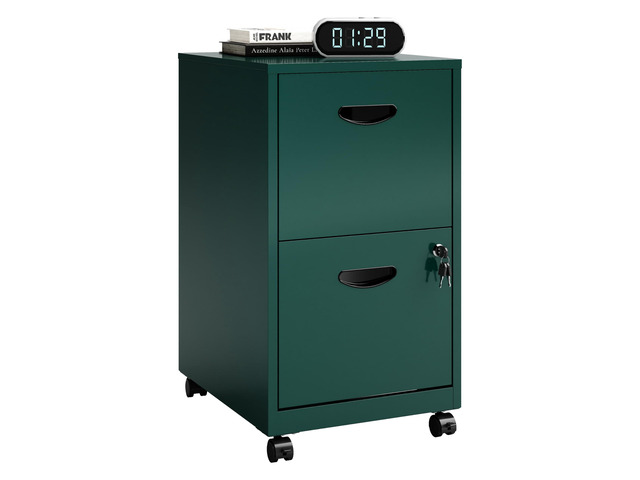 2 Drawer Rolling File Cabinet with Lock for Home Office Metal Mobile Filing Cabinet on Wheels, Small Under Desk Storage, Fits Hanging Letter Size,...