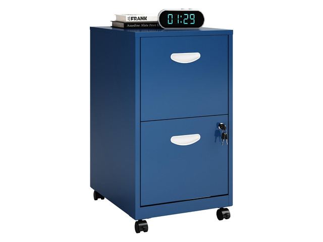 2 Drawer Rolling File Cabinet with Lock for Home Office Metal Mobile Filing Cabinet on Wheels, Small Under Desk Storage, Fits Hanging Letter...