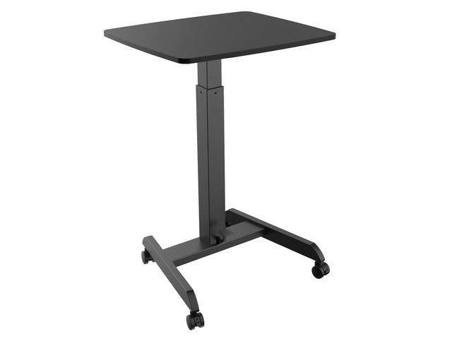 Rolling Laptop Desk Adjustable Height (29.6-44.2), Mobile Workstation Cart with 23.6 x 20.5 Desktop, Small Sit-Stand Desk for Home, Office, or...