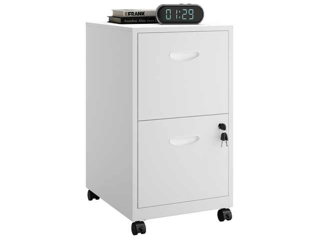 2 Drawer Rolling File Cabinet with Lock for Home Office Metal Mobile Filing Cabinet on Wheels, Small Under Desk Storage, Fits Hanging Letter...