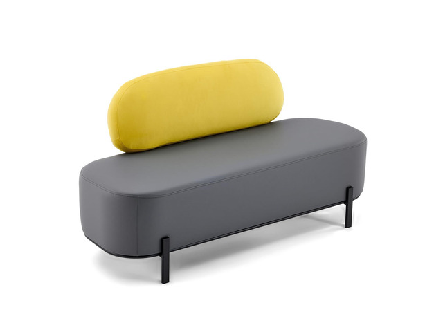 Waiting Room Bench with Back, 55.1' Office Guest Chair, Faux Leather Upholstered Reception Seating, Lobby Bench for Beauty Salon Barbershop Airport...