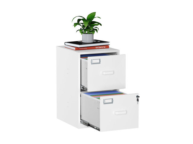 2 Drawer Filing Cabinet with Lock, Metal Vertical File Cabinets for Home Office, Lockable File Storage Cabinets Under Desk, Letter/A4 File Folders...