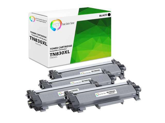 TN830XL Compatible Black Toner Cartridge for TN830XL TN-830XL 4PK For Brother DCP-L2640DW, HL-L2480DW Printers, Black 4-Pack, Page Yield: 3,000...