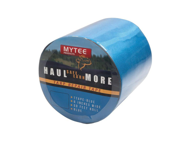 8.8 oz Waterproof Blue Vinyl Tarp Repair Tape 6 Inch x 50 FT with Heavy Duty Adhesive Backing - Tarp Patch Kit, Tarp Repair Kit
