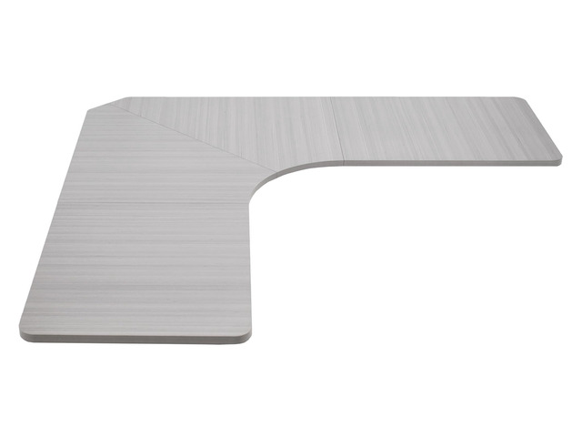 Universal 71 x 71 inch Curved Corner Table Top for L-Shape Sit to Stand Height Adjustable Home and Office 3-Leg Desk Frames, Dark Gray Desktop,...