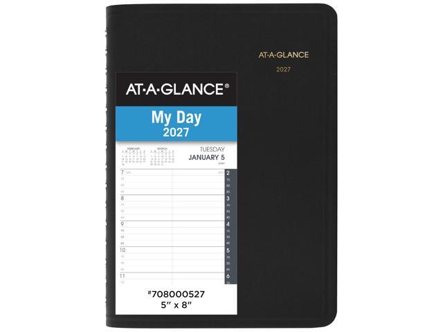 2027 Appointment Book Planner, Daily, 5' x 8', Quarter-Hour, Black (708000527)