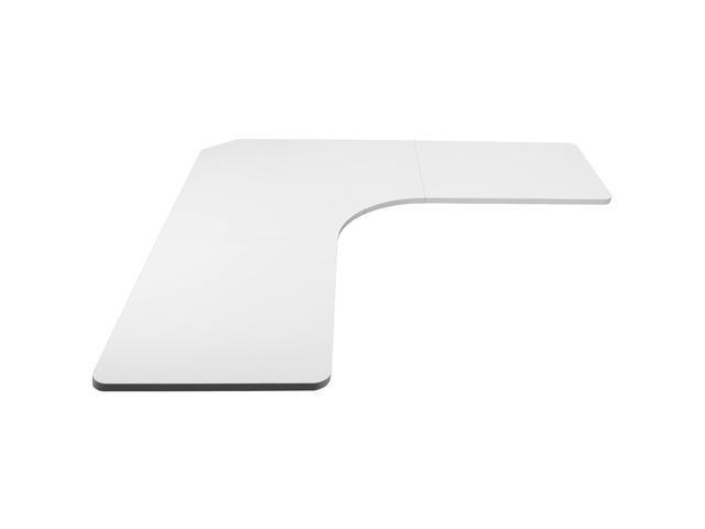 Universal 71 x 71 inch Curved Corner Table Top for L-Shape Sit to Stand Height Adjustable Home and Office 3-Leg Desk Frames, White Desktop,...