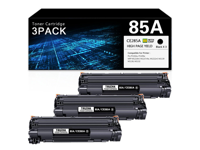 85A Toner Cartridge 3-Pack Replacement for HP 85A CE285A Toner Compatible with HP Pro P1109w P1102w M1219nf M1217nfw M1212nf M1139 M1138 M1132...