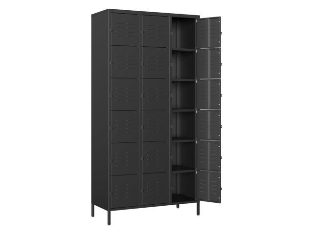 Metal Locker with 18 Doors Employees Locker, Metal Storage Locker with Hooks, 72' Storage Cabinet Lockers for Employees, Home, Office, Gym Requires...