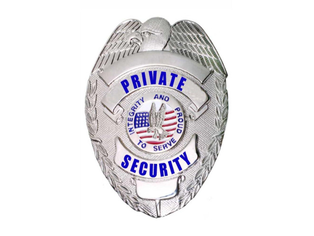 s Private Security Officer Universal Oval Badge + Holder: Standard Leather Shield Case with, Hook Fastener, 2-5/8' x 3-5 (Oval Badge 02, Nickel...