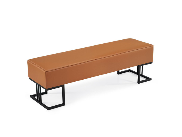 Waiting Room Bench Seating Faux Leather, 55.1 Office Guest Chair Reception Chair, Lobby Furniture for Conference Room Beauty Salon Barbershop Small...