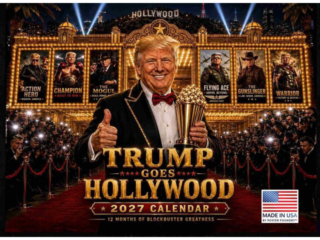 Trump Goes Hollywood Calendar 2027 Wall American Made In The USA